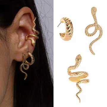  Vintage Twine Spiritual Snake Ear Cuff Earrings for Women Men  Ear Clip Cuffs Rock Punk Style Cartilage Piercing Jewelry Earcuffs (Black)  : Clothing, Shoes & Jewelry