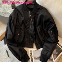 Asdsadsaaff Deep Town-Jaqueta Bomber Bomber Vintage Feminina Streetwear Coreano Extragrande Zíper Casacos De Faixa Preto Outono Moda