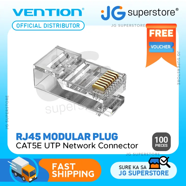 Vention CAT5E UTP RJ45 Transparent Modular GoldPlated Wire Plug
