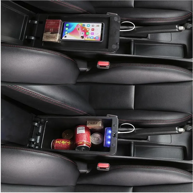 Armrest Box For Suzuki Jimny JB74 2018 2019 2020 2021 2022 Car Armrest  Storage Box Interior Car Accessories Double-Layer 3USB