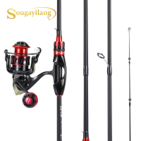 Souilang Spinning Fishing Rod And Reel Combo Set 5.2:1 Gear Ratio Reel And UltraLight Carbon Fiber Rod For Freshwater Fishing