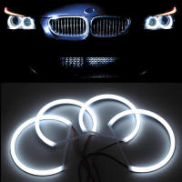 4ชิ้น131 146มิลลิเมตรผ้าฝ้ายแสงสีขาว LED แองเจิลตารัศมีเข้ากันได้สำหรับ Bmw E46