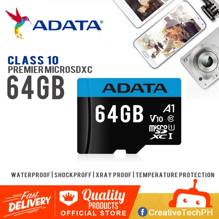 柔らかい ADATA Technology Premier microSDXC SDHC UHS-I Class10 V10 A1 64GB  www.roaya-hr.com