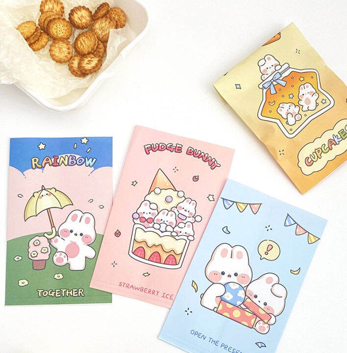 cute-rabbit-snack-bag-cookie-packaging-bag-oil-proof-film-packaging-bag-girl-heart-storage-bag-small-item-storage-bag-baking-gift-paper-bags