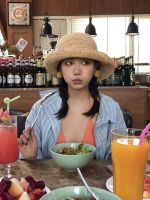 ♕ [Summer Journey] High-quality raffia straw hat hand-woven seaside beach hat with concave shape fisherman hat