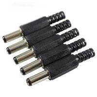 5pcs Black 2.5mm x 5.5mm DC Power Male Plug Jack Adapter  Wires Leads Adapters