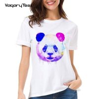 Funny animal t shirt Watercolor Panda Artistic Panda Print women tshirt Top Tee Hipster T-shirt Casual Tops Streetwear Female