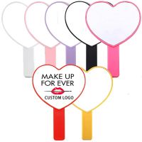 5pcs Free Logo Handheld Makeup Mirror Compact Portable Vanity Mirrors Mini Heart Shape SPA Salon Personalized Gift Mirror Mirrors