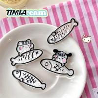 TIMIA 2pcs/set แมวแมวแมว ปิ่นปักผมรูปปลา สุนัขและสุนัข Pochacco หวานหวานแหววว พลาสติกทำจากพลาสติก หญิง/เด็ก