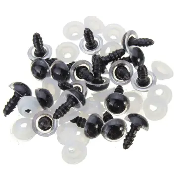 wholesale 50pcs/lot 4.5mm/5mm/6mm/7mm/8mm/9mm/10mm/12mm/13mm Black Round  FLAT Safety Eyes Plastic Doll Eyes