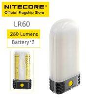 NITECORE ที่ชาร์จแบตสำรอง LR60ตะเกียงตั้งแคมป์โคมไฟ LED แบบพกพาช่องสามารถชาร์จได้280พร้อมแบตเตอรี่18650สำหรับชาร์จ USB-C กลางแจ้งโดยเฉพาะ