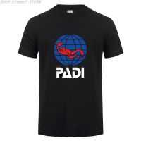 เสื้อยืด PADI ฤดูร้อนแขนสั้นผ้าฝ้ายไดรเวอร์ Scuba