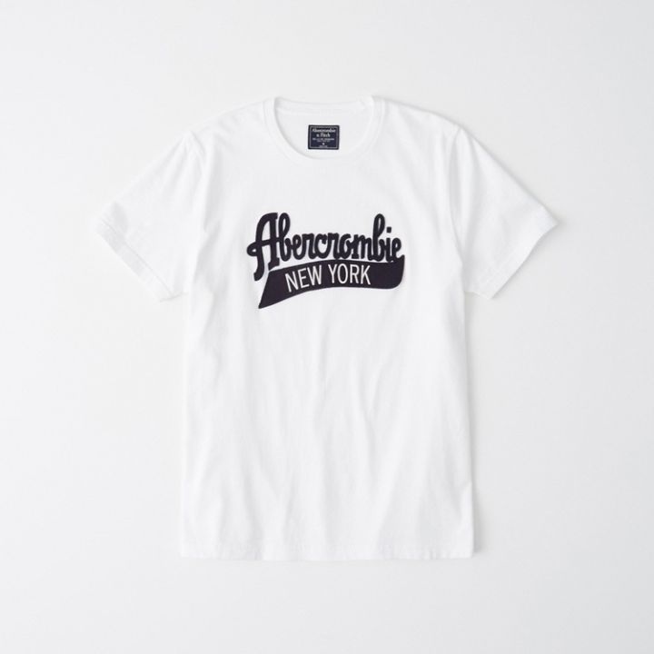 abercrombie-fitch-unisex-เสื้อยืดแขนสั้นพิมพ์ลายรองเท้าบิน