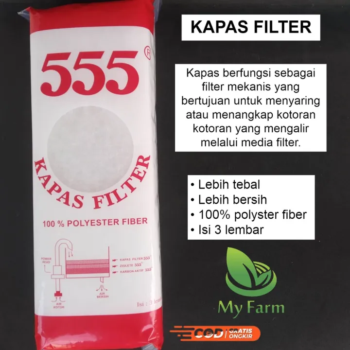 Kapas Media Filter 555 Busa Hitam Atau Spon Saringan Air Aquarium Ikan