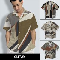 M2U เสื้อฮาวายผู้ชาย วินเทจ เสื้อฮาวายเท่ๆ Curve SET70 เสื้อเชิ้ต เสื้อฮาวาย เสื้อพิมพ์ลาย ใส่ลำลอง สไตล์เอิร์ธโทน ใส่สบาย มีไซส์เยอะ คนอวบใส่ได้ เสื้อเที่ยวทะเล