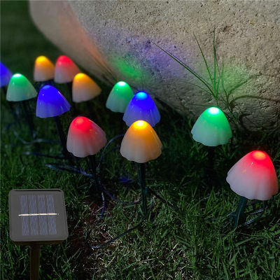 Solar LED Mushroom String Lights Garden Patio Pathway Decoration Outdoor Solar LED Fairy Light Waterproof IP66 Garden Garland