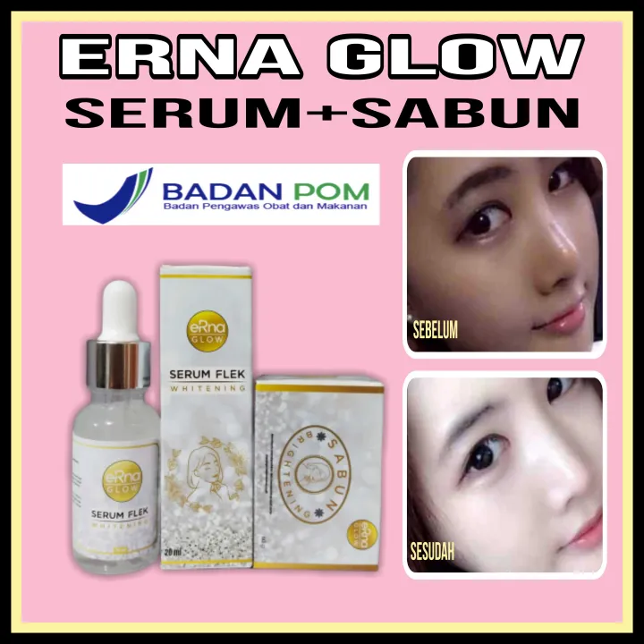 Paket 2in1 Erna Glow Serum Flek Whitening Cream Erna Glow Sabun ...