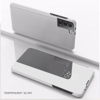 Luxury Mirror Flip Case For Samsung Galaxy S21 Ultra S20 FE S10 Plus Note 20 10 Lite Clear View Shockproof Protective Cover