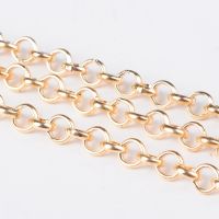 10m Iron Rolo Chains Belcher Chain Unwelded Light Gold Long-Lasting Plated 5x1.5mm