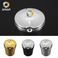 hot！【DT】☾❈  smart fortwo forfour 453 451 450 Car Accessories logo car ashtray with light Metal creative