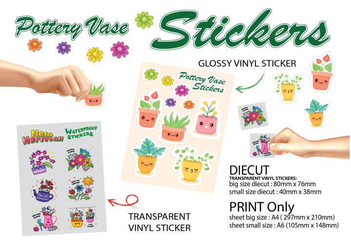 Pottery/Vase Stickers/Labels PLANTS Lazada PH