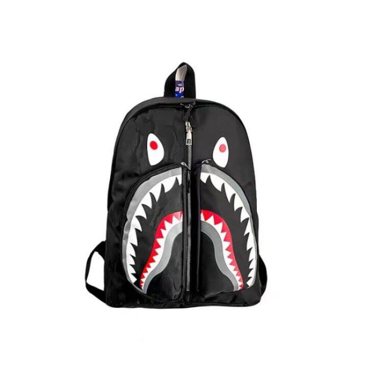 2023-new-shark-school-bag-personalized-graffiti-student-backpack-mens-and-womens-fashion-trend-travel-bag