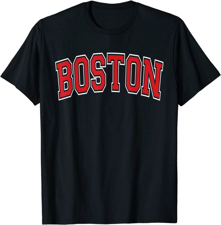  Boston Varsity Style Pink with White Text T-Shirt