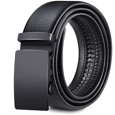 [ Cowhide Belt ] Mens Automatic Buckle Business Versatile Jeans Alloy