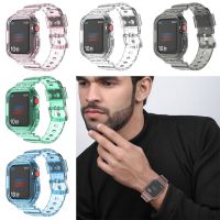 GSVZT โปร่งใสโปร่งใส สำหรับ iWatch 40/41มม. สายรัดนาฬิกาอัจฉริยะ เคสป้องกันนาฬิกา สร้อยข้อมือแบบเปลี่ยนได้ สายรัดนาฬิกา