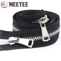 ☋ Meetee 70/80/100/120cm 8 Double Open-End Zippers Metal Zipper Zips Repair Kit For Coat DIY Clothing Sewing Tailor Accessories