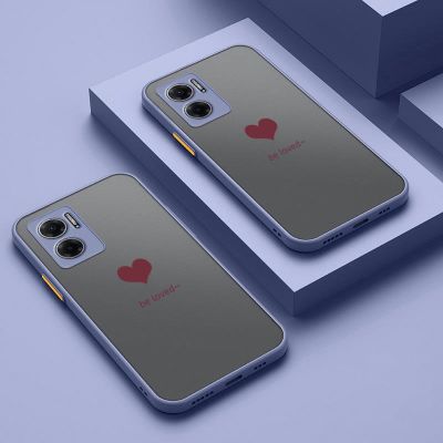 Redmi 10 5G Cartoon Love Contrast Button Matte Plastic Casing Skin Feeling Phone Case Soft Bumper Cover