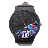 Vansvar Vintage Leather Women Watches Luxury Top Brand Floral Pattern Casual Quartz Watch Women Clock