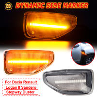 สำหรับ Dacia Logan 2 Sandero 2 Duster Renault Stepway Sandero 2Pcs แบบไดนามิก LED ด้านข้าง Marker ไฟเลี้ยวสัญญาณไฟกระพริบ