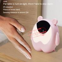 Cute Bear Bedside Alarm Clock Night Light RGB Wake Up Lights Motion Sensor Music Lamp For Kids Gifts Baby Children Bedroom Decor