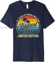 Vintage August 1986 Retro 36 Years Old 36Th Birthday Party Premium T-Shirt