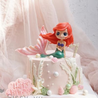 Shell Mermaid Tail Seahorse Dolphin Girl Birthday Cake Topper Fishtail Silicone Mold Wedding Baking Dessert Supplies Decoration