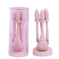 5pcsset Mini Pink Cute Candy Color Sweet Makeup Brushes Set with Plastic Round Box