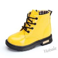 【hot sale】 ◆ஐ C19 Kids Martin Boots Candy Colors Fashion Boys Girls Ankle Boots Cross-tied 21-36