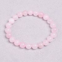 Rose Quartzs Bracelet Pink Crystal Natural Stone Beads Bracelets Madagascar Round Bead Stretch Healing Lovers Women Jewelry Gift