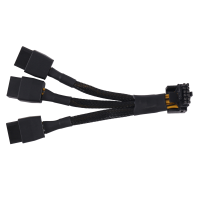 3X8Pin PCI-E to 16Pin(12+4) PCI-E 5.0 12VHPWR Connector 90-Degree Elbow Cable Accessory Parts GPU RTX4090 RTX4080 Series P8X3 to 16PIN-A