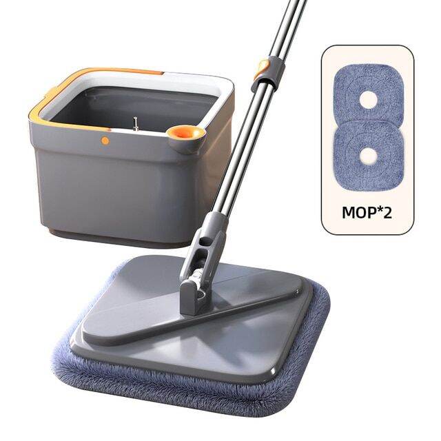 Joybos Spin Mop With Bucket Hand Free Squeeze Mop Automatic Separation
