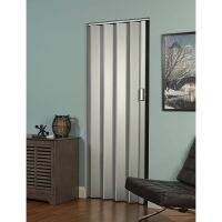 PVC Folding Door Fits 48 wide x 96 high Satin Silver Color Quiet smooth and easy to install