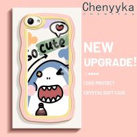 Chenyyka เคสสำหรับ VIVO Y81เคส  เคสการ์ตูตูนน่ารัก ฉลามใหม่มาการองคอลอว์คลื่นกันกระแทกใสนิ่มเคสมือถือโปร่งใส กล้องถ่ายรูปที่สร้างสรรค์เคสซิลิกาเจลฝาครอบป้องกัน