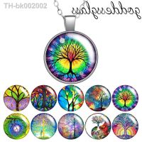✔❖ New Tree of Life Colorful Tree Family tree Round Photo Glass cabochon silver plated/Crystal pendant necklace jewelry Gift