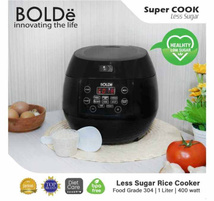BOLDE SUPER COOK LESS SUGAR RICE COOKER 1 LITER LOW CARBO 400 WATT