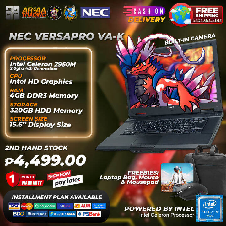Laptop NEC Versapro Intel Celeron 2950M 2.0ghz 4gb 320gb HDD Cam (4th ...