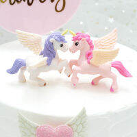 ยูนิคอร์นเค้ก Topper Miniature Pegasus สายรุ้งรูปหญิงสาว Angel Wings ตกแต่งเค้กวันเกิดงานแต่งงาน-VXCB MALL