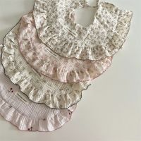 【CC】 Baby Floral Cotton Muslin Bib for Newborn Bandana Burp Cloths Saliva