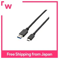 ELECOM USB Cable Type C (USB A to USB C) 1.5m USB3.1 compliant 3A output up to 5Gbps Black USB3-AC15BK