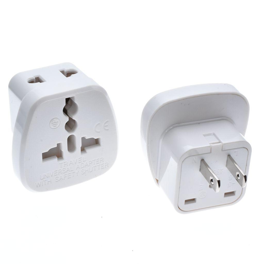 Pack of 2 Thailand Plug Adaptor Converts UK to Thailand Travel Adapter with Safety Shutter White 